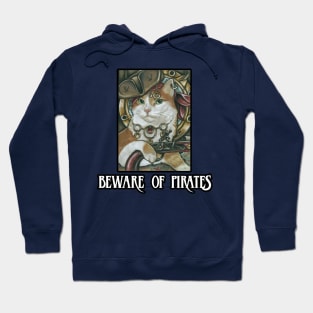 Pirate Cat - Design 1 - Beware of Pirates Hoodie